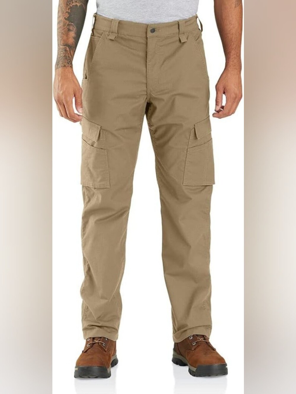 Carhartt Men's 38x36 Tan Cargo Style Relax Fit Ripstop Work Pant